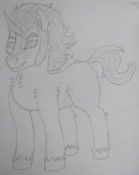 Size: 2787x3525 | Tagged: safe, artist:barpy, king sombra, pony, g4, fluffy, high res, male, simple background, sketch, solo, traditional art, unshorn fetlocks