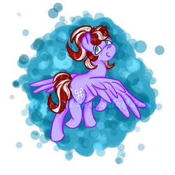 Size: 2449x2449 | Tagged: safe, artist:twilightcomet, oc, oc only, oc:cherry crescent, oc:ruby perl, pegasus, pony, blue eyes, female, high res, looking at you, looking back, looking back at you, mare, pegasus oc, ponytail, purple, red mane, shading, simple background, smiling, solo, standing, transparent background, white mane, wings