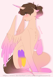 Size: 2819x4081 | Tagged: safe, artist:shinningblossom12, oc, oc only, alicorn, pony, alicorn oc, horn, raised hoof, sitting, solo, wings