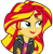 Size: 2172x2231 | Tagged: safe, artist:sketchmcreations, sunset shimmer, equestria girls, g4, my little pony equestria girls: rainbow rocks, clothes, crossed arms, female, high res, jacket, leather jacket, open mouth, simple background, smiling, solo, transparent background, vector