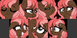 Size: 4034x2014 | Tagged: safe, artist:emberslament, oc, oc:scarlet trace (coffee bean), earth pony, pony, crying, emotes, female, mare, scrunchy face, uwu