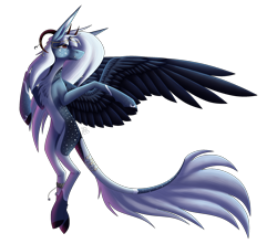 Size: 2485x2200 | Tagged: safe, artist:sadatrix, oc, oc only, oc:lunari, pegasus, pony, female, high res, horns, mare, simple background, solo, transparent background