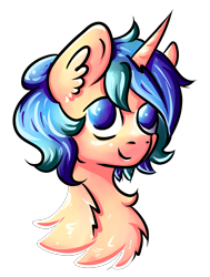 Size: 2550x3375 | Tagged: safe, artist:coco-drillo, oc, oc:dex, pony, unicorn, bust, chest fluff, colorful, ear fluff, high res, horn, male, messy mane, portrait, simple background, stallion, transparent background, unicorn oc