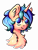 Size: 2550x3375 | Tagged: safe, artist:coco-drillo, oc, oc:dex, pony, unicorn, bust, chest fluff, colorful, ear fluff, high res, horn, male, messy mane, portrait, simple background, stallion, transparent background, unicorn oc