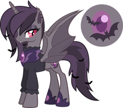 Size: 1280x1120 | Tagged: safe, artist:limedazzle, oc, oc only, oc:midnight vision, alicorn, bat pony, bat pony alicorn, pony, alicorn oc, bat wings, concave belly, female, horn, mare, show accurate, simple background, slender, solo, thin, transparent background, wings