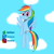 Size: 1000x1000 | Tagged: safe, artist:itzf1ker1, rainbow dash, pegasus, pony, g4, female, solo