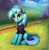 Size: 2464x2509 | Tagged: safe, artist:foxpit, lyra heartstrings, pony, unicorn, g4, clothes, cute, dig the swell hoodie, female, forest, high res, hoodie, looking at you, mare, mountain, outdoors, scenery, signature, solo