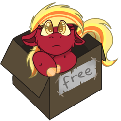 Size: 563x564 | Tagged: safe, alternate character, alternate version, artist:rokosmith26, part of a set, oc, oc only, oc:phoenix, hybrid, pegasus, pony, box, cheek fluff, chibi, colored, cute, eye clipping through hair, feather, female, floppy ears, fluffy, golden eyes, long hair, long mane, looking at you, mare, puppy dog eyes, roko's box ponies, simple background, solo, tail, text, transparent background, weapons-grade cute