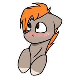 Size: 800x800 | Tagged: safe, artist:jellysketch, oc, oc only, oc:carmel, pegasus, pony, blushing, looking up, simple background, solo, transparent background