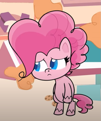 Size: 473x567 | Tagged: safe, screencap, pinkie pie, earth pony, pony, death of a sales-pony, g4, g4.5, my little pony: pony life, bipedal, cropped, cute, diapinkes, female, mare, sad, sadorable, solo