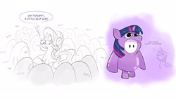 Size: 1920x1080 | Tagged: safe, artist:another_pony, starlight glimmer, twilight sparkle, pony, unicorn, g4, crossover, dialogue, fall guys