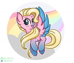 Size: 1280x1078 | Tagged: safe, artist:redpalette, oc, pegasus, pony, blonde, cute, female, flying, mare, pegasus oc, wings