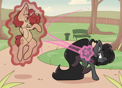 Size: 3500x2500 | Tagged: safe, artist:murkypie, oc, oc:levi dalgaard, oc:toxxie, earth pony, pony, unicorn, fight, high res