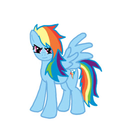 Size: 576x576 | Tagged: safe, artist:divebomb5, rainbow dash, pony, g4, >:), digital art, female, simple background, smiling, solo, white background