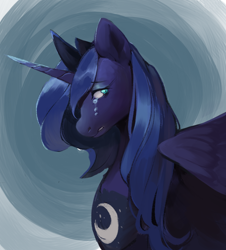 Size: 836x923 | Tagged: safe, artist:lunaris21, princess luna, alicorn, pony, g4, crying, female, mare, profile, solo