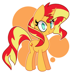 Size: 2000x2000 | Tagged: safe, artist:kindakismet, sunset shimmer, pony, unicorn, g4, abstract background, cute, female, high res, mare, no pupils, shimmerbetes, solo, white outline