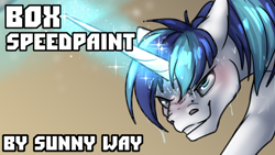 Size: 1280x720 | Tagged: source needed, useless source url, safe, artist:sunny way, shining armor, pony, unicorn, g4, blushing, floppy ears, glowing horn, horn, looking at you, magic, male, patreon, patreon reward, smiling, smirk, solo, stallion, sweat, wet