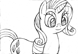 Size: 6820x4702 | Tagged: safe, artist:mfg637, rarity, pony, g4, female, simple background, sketch, solo, traditional art