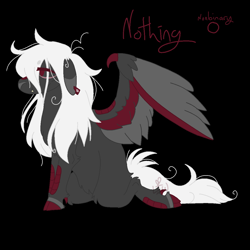 Size: 1200x1200 | Tagged: safe, artist:lepiswerid, oc, oc only, oc:nothing, dracony, dragon, hybrid, pony, cloven hooves, disabled, messy hair, nonbinary, scales, solo