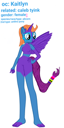 Size: 1080x2160 | Tagged: safe, artist:calebtyink, oc, oc only, oc:kaitlyn, alicorn, anthro, plantigrade anthro, barbie doll anatomy, barefoot, breasts, feet, female, glasses, mare, nudity, simple background, solo, spoilers for another series, white background