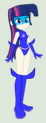 Size: 630x1684 | Tagged: safe, artist:jadeharmony, artist:mapleb, twilight sparkle, equestria girls, g4, base used, boots, clothes, female, gloves, grin, human coloration, magic gaia, mask, shoes, smiling, solo