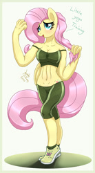 Size: 885x1600 | Tagged: safe, artist:joakaha, fluttershy, anthro, g4, belly button, big breasts, blushing, breasts, busty fluttershy, clothes, cute, open mouth, pants, shyabetes, yoga, yoga pants