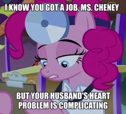 Size: 748x675 | Tagged: safe, screencap, pinkie pie, g4, the summer sun setback, caption, doctor, eminem, image macro, song reference, text