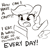 Size: 2250x2250 | Tagged: safe, artist:tjpones, rainbow dash, pegasus, pony, g4, female, high res, lineart, mare, monochrome, open mouth, rainbow dumb, simple background, solo, spread hooves, too dumb to live, white background
