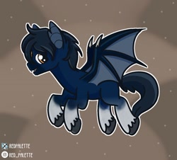 Size: 1280x1155 | Tagged: safe, artist:redpalette, oc, bat pony, artfight, bat pony oc, bat wings, cute, flying, male, spread wings, stallion, wings