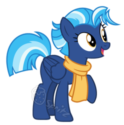 Size: 1024x1032 | Tagged: safe, artist:strawberry-spritz, oc, oc only, pegasus, pony, clothes, female, mare, offspring, parent:sky stinger, parent:twilight sparkle, parents:skylight, scarf, simple background, solo, transparent background