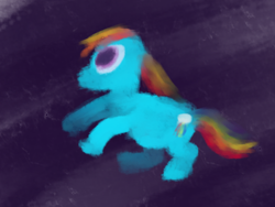 Size: 480x360 | Tagged: safe, artist:rebane2001, rainbow dash, pony, g4, female, floating, sogreatandpowerful, solo, space