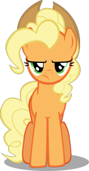 Size: 4125x7930 | Tagged: safe, alternate version, artist:ace play, applejack, earth pony, pony, g4, absurd resolution, alternate hairstyle, applejack is not amused, applejack's hat, cowboy hat, cute, female, hat, mare, not pinkie pie, pinkie pie's mane, ship:applepie, simple background, solo, transparent background, unamused, vector