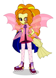Size: 1404x1966 | Tagged: safe, artist:starflashing twinkle, adagio dazzle, equestria girls, g4, ascot, bracelet, clothes, cute, disguise, disguised siren, female, fin wings, fish tail, headset, jewelry, looking at you, monocle, pantyhose, simple background, solo, transparent background, wings