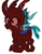 Size: 197x252 | Tagged: safe, artist:qjosh, cozy glow, changeling, g4, changelingified, red changeling, solo, species swap, transformation, transformation sequence
