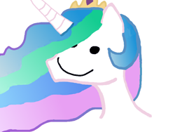 Size: 800x600 | Tagged: safe, artist:andel, princess celestia, alicorn, pony, g4, 1000 hours in ms paint, crown, disembodied head, female, jewelry, mare, meme, regalia, simple background, smiley face, white background