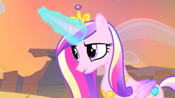 Size: 1920x1080 | Tagged: safe, screencap, princess cadance, alicorn, pony, g4, season 4, three's a crowd, crown, female, jewelry, magic, mare, regalia, solo, telekinesis, tiara