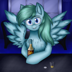 Size: 3000x3000 | Tagged: safe, artist:darklight1315, oc, oc only, pegasus, pony, chest fluff, cider, high res, solo
