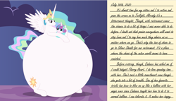 Size: 1280x732 | Tagged: safe, artist:mintydrop2013, artist:snap1994, artist:thebigroundguy, princess celestia, princess flurry heart, alicorn, pony, g4, air inflation, baby, baby pony, belly, belly button, big belly, blimpestia, crown, dialogue, female, filly, foal, huge belly, impossibly large belly, inflation, jewelry, mare, outie belly button, regalia, round, sexy, spherical inflation
