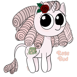 Size: 1080x1080 | Tagged: safe, artist:andromedatriangle, oc, oc only, oc:rose bud, earth pony, pony, artfight, cute, flower, rose, simple background, transparent background