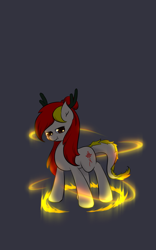 Size: 600x960 | Tagged: safe, artist:jerryenderby, oc, oc only, oc:kina hua, dragon, eastern dragon, hybrid, longma, pony, angry, antlers, aura, china, nation ponies, ponified, solo