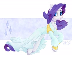 Size: 2100x1700 | Tagged: safe, artist:vird-gi, rarity, pony, unicorn, g4, beautiful, cheek fluff, chest fluff, clothes, cute, cutie mark, dress, ear fluff, female, jewelry, mare, necklace, raribetes, simple background, solo, unshorn fetlocks