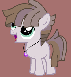 Size: 499x538 | Tagged: safe, artist:circuspaparazzi5678, oc, oc only, oc:obsidian dust, earth pony, pony, base used, blank flank, brown background, colt, jewelry, male, necklace, offspring, parent:maud pie, parent:mud briar, parents:maudbriar, simple background, solo