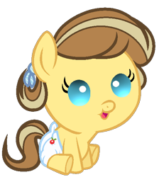 Size: 528x588 | Tagged: safe, artist:whiteplumage233, oc, oc only, oc:apple cider, earth pony, pony, baby, baby pony, diaper, simple background, solo, transparent background
