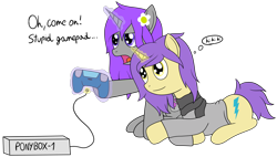 Size: 3361x1912 | Tagged: safe, artist:cloudy95, oc, oc only, pony, unicorn, clothes, controller, hoodie, horn, joystick, magic, male, simple background, stallion, transparent background