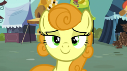 Size: 2000x1125 | Tagged: safe, edit, edited screencap, screencap, carrot top, golden harvest, earth pony, pony, g4, it isn't the mane thing about you, bedroom eyes, cute, cutie top, female, lidded eyes, looking at you, solo
