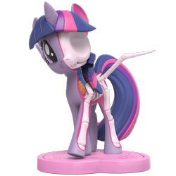 Size: 1000x1000 | Tagged: safe, part of a set, twilight sparkle, alicorn, pony, freeny's hidden dissectibles, g4, 3d render, bone, dissectibles, female, merchandise, organs, simple background, skeleton, solo, transparent background, twilight sparkle (alicorn)