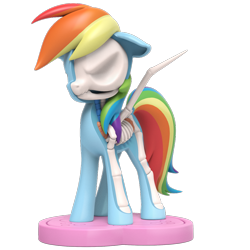 Size: 1000x1000 | Tagged: safe, part of a set, rainbow dash, pegasus, pony, freeny's hidden dissectibles, g4, 3d render, bone, dissectibles, female, merchandise, organs, simple background, skeleton, solo, transparent background