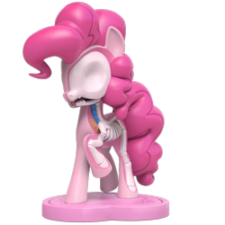 Size: 1000x1000 | Tagged: safe, part of a set, pinkie pie, earth pony, pony, freeny's hidden dissectibles, g4, 3d render, bone, dissectibles, female, merchandise, organs, raised hoof, simple background, skeleton, solo, transparent background