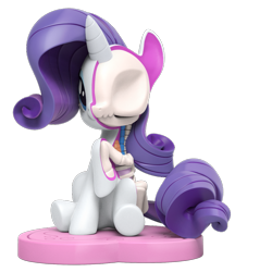 Size: 1000x1000 | Tagged: safe, part of a set, rarity, pony, unicorn, freeny's hidden dissectibles, g4, 3d render, bone, dissectibles, female, merchandise, simple background, sitting, skeleton, solo, transparent background
