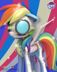 Size: 1638x2048 | Tagged: safe, part of a set, rainbow dash, pegasus, pony, freeny's hidden dissectibles, g4, official, 3d render, bone, clothes, dissectibles, female, goggles, merchandise, my little pony logo, organs, poster, skeleton, solo, uniform, wonderbolts uniform